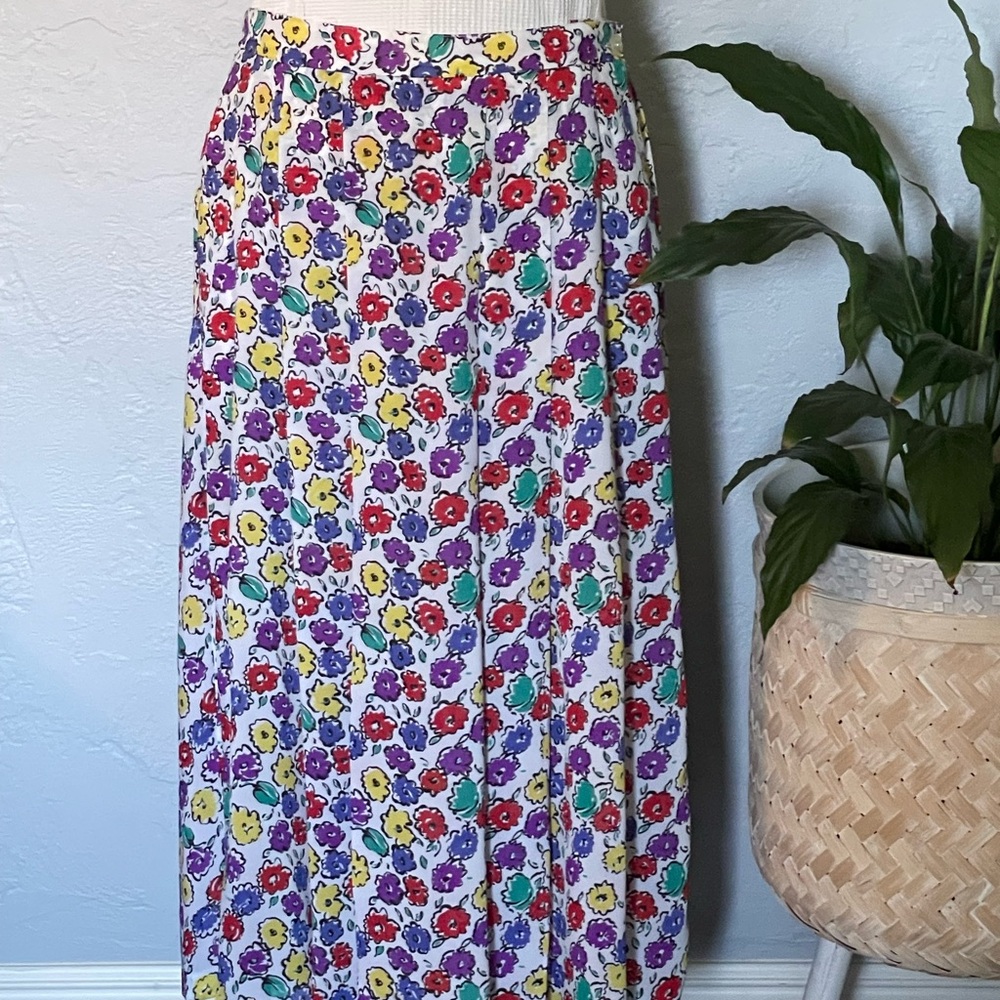 Kathy Comelli for Lady Shapely multi color floral midi skirt Whimsigoth,